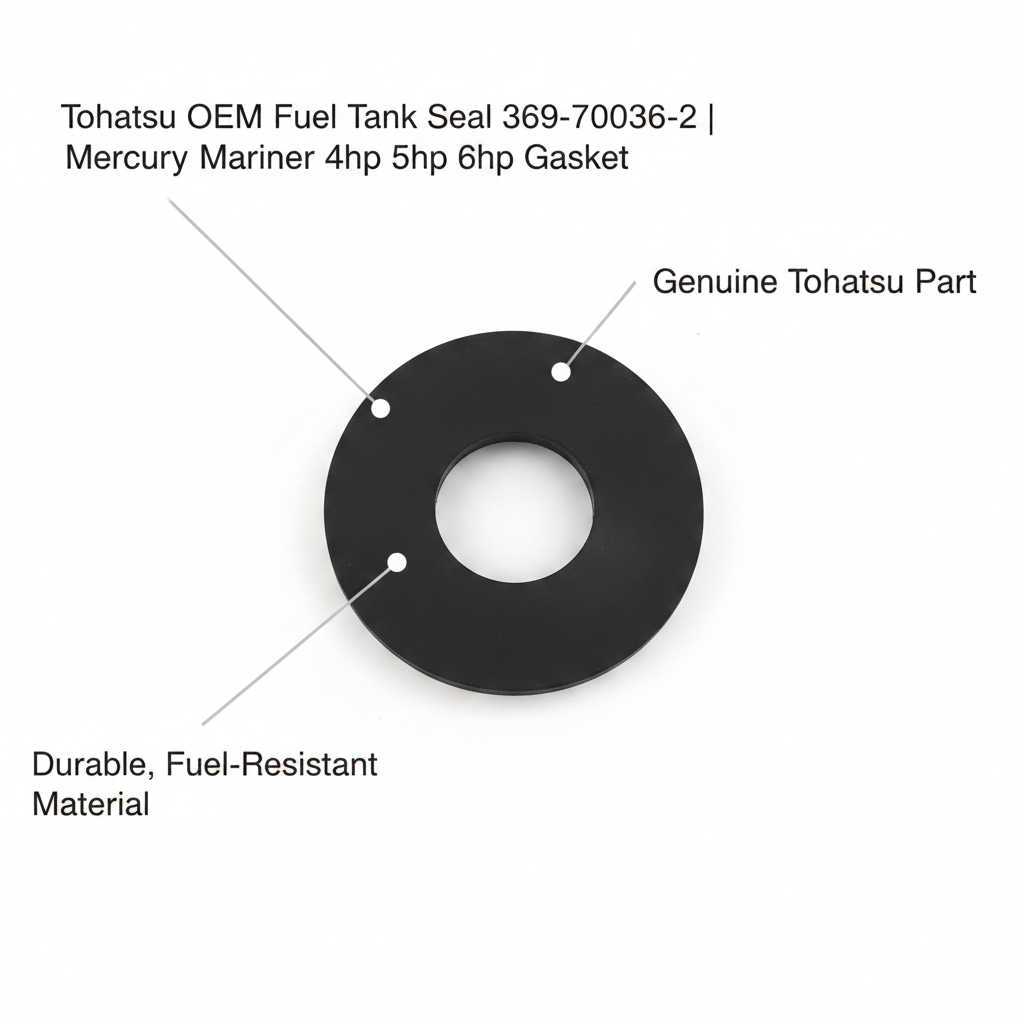 Tohatsu OEM Fuel Tank Seal 369-70036-2 | Mercury Mariner 4hp 5hp 6hp Gasket - UK Stock image 1