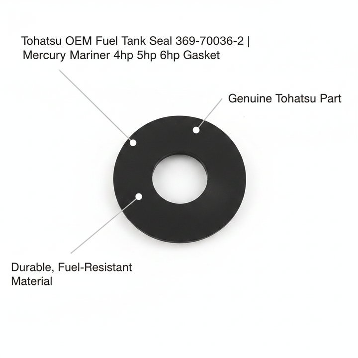 Tohatsu OEM Fuel Tank Seal 369-70036-2 | Mercury Mariner 4hp 5hp 6hp Gasket - UK Stock image 1