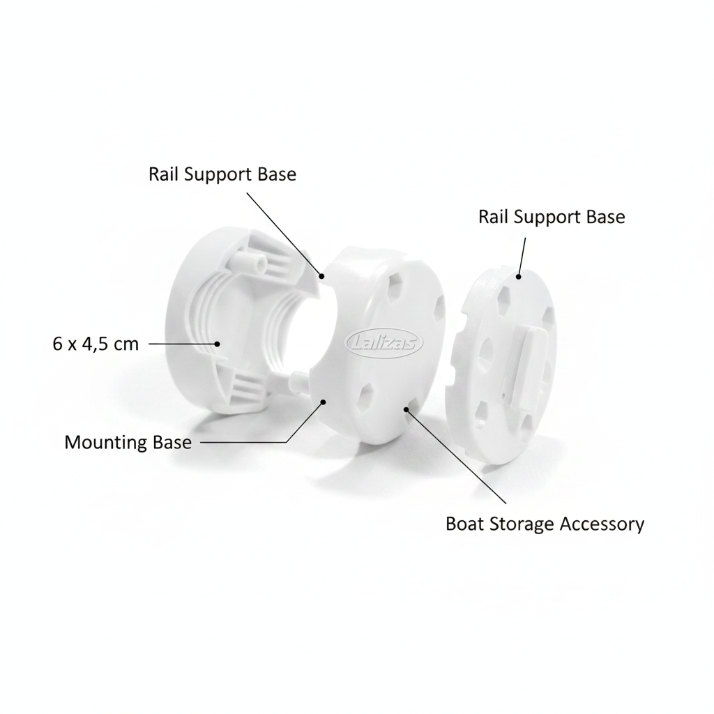 Rail Support Base for Store‑All Cases 6 × 4.5 cm White | 4Boats - Technical specification image 2