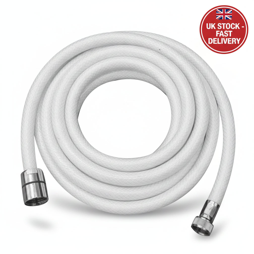 Shower Hose Braid 3 m - 1/2"-3/8" BSPP, White | 4Boats - UK Stock image 1