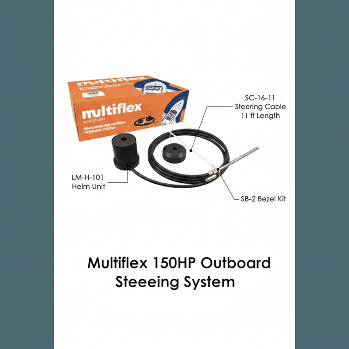 11 FT Boat Steering System Multiflex Outboard 200HP Marine Cable & Wheel Kit - Technical specification image 2