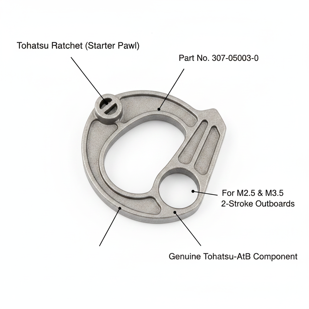 Genuine Tohatsu Starter Ratchet 307-05003-0 M2.5 M3.5 2-Stroke Outboard Part - Technical specification image 2