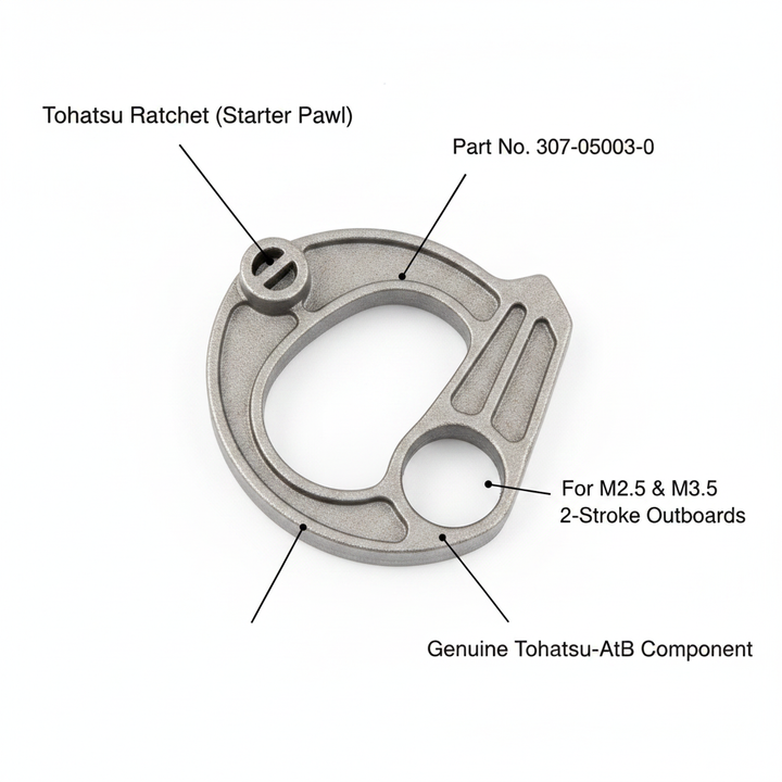 Genuine Tohatsu Starter Ratchet 307-05003-0 M2.5 M3.5 2-Stroke Outboard Part - Technical specification image 2