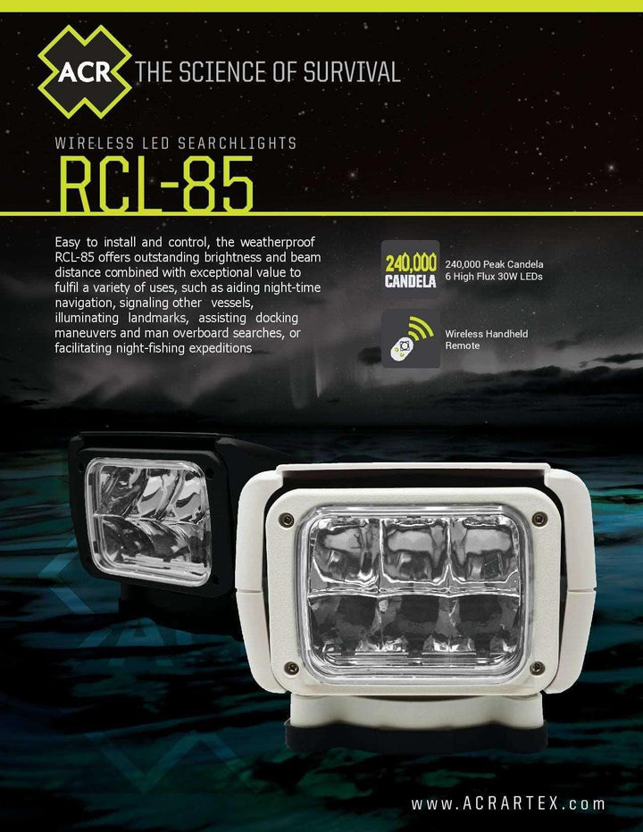 ACR RCL-85 Black RC LED SearchLight (12v to 24V) - 1957 - 4Boats