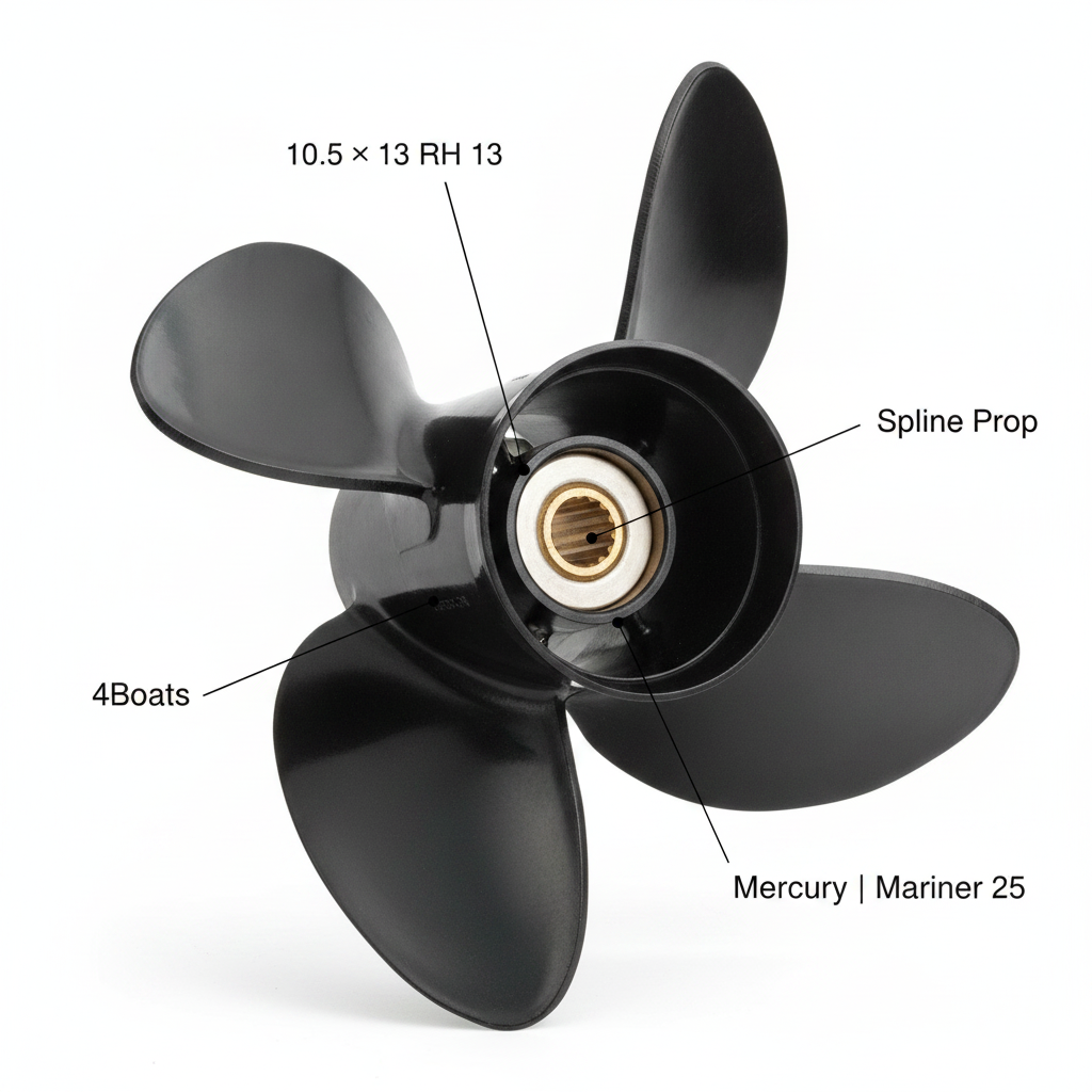 10.5 × 13 RH 13 | Spline Prop Mercury | Mariner 25 | 4Boats - Technical specification image 2