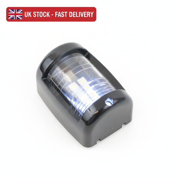 MiniNav White Stern LED Navigation Light Boat Up to 12m 2NM IP66 - UK Stock image 1