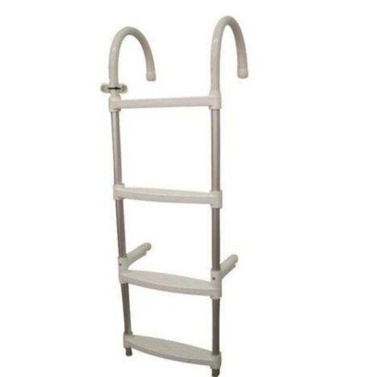 Aluminium ladder-4 steps & Aluminium Hook Over Boat Boarding Ladder - 4Boats