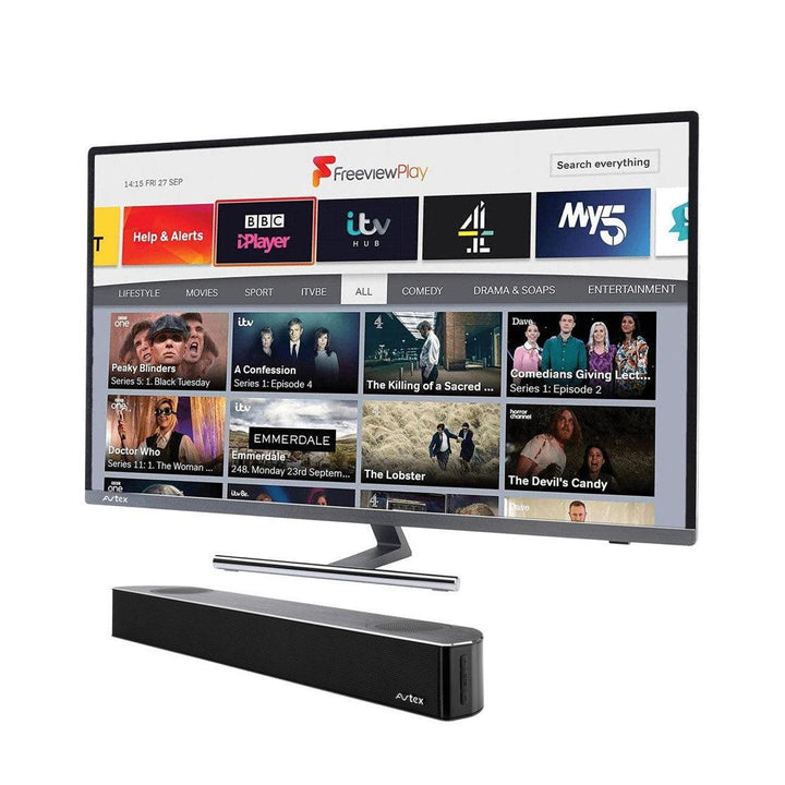 Avtex 279TS-F 27" LED HDTV with Freeview Play WiFi & Satellite Decoder and Sound bar - 4Boats