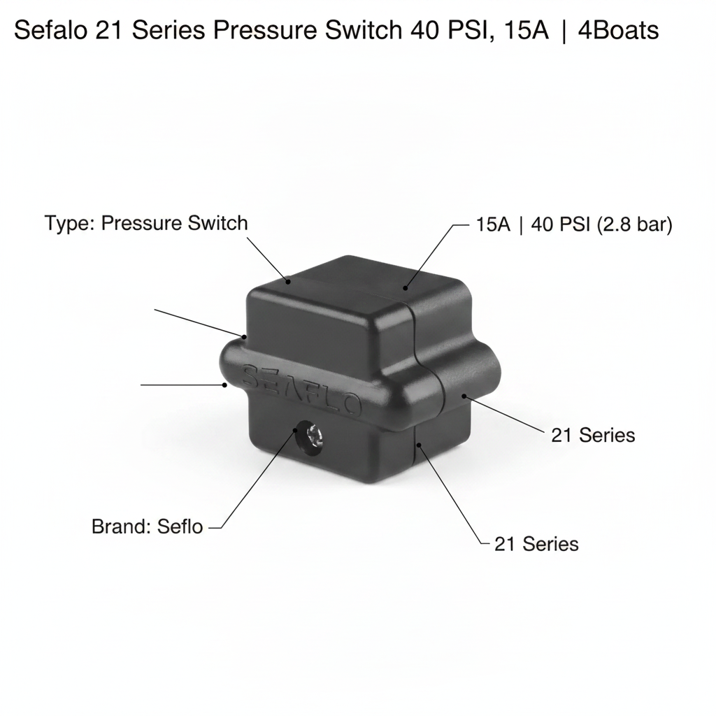 Seaflo 21 Series Pressure Switch 40 PSI, 15A | 4Boats - Technical specification image 2