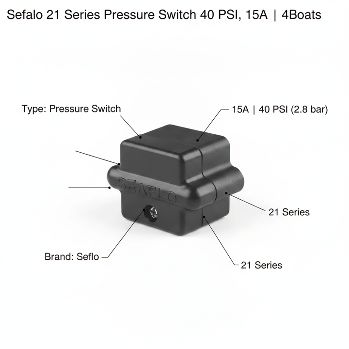 Seaflo 21 Series Pressure Switch 40 PSI, 15A | 4Boats - Technical specification image 2