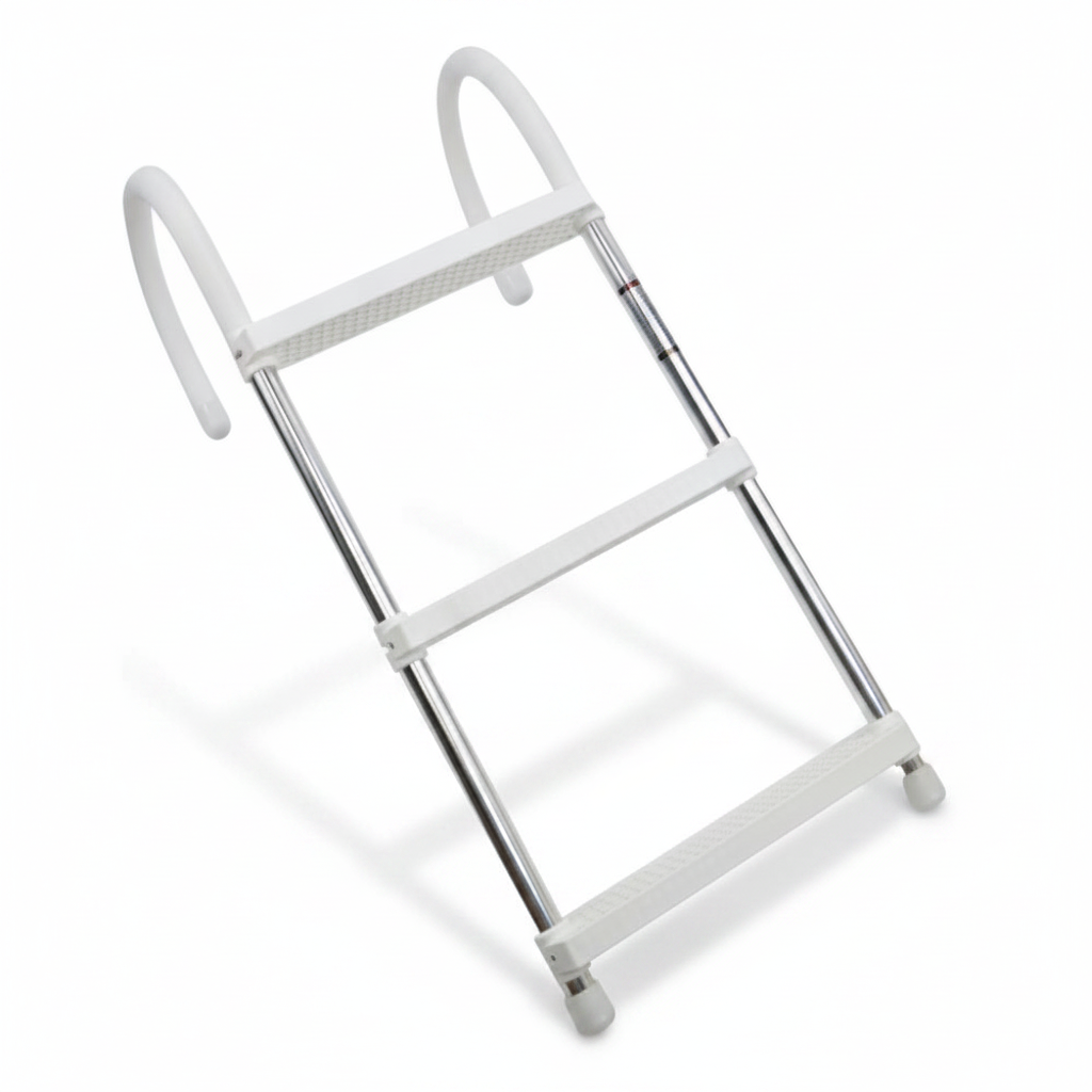 Hook-over Aluminium Boarding ladder, 3 steps | 4Boats - Alternative angle image 2