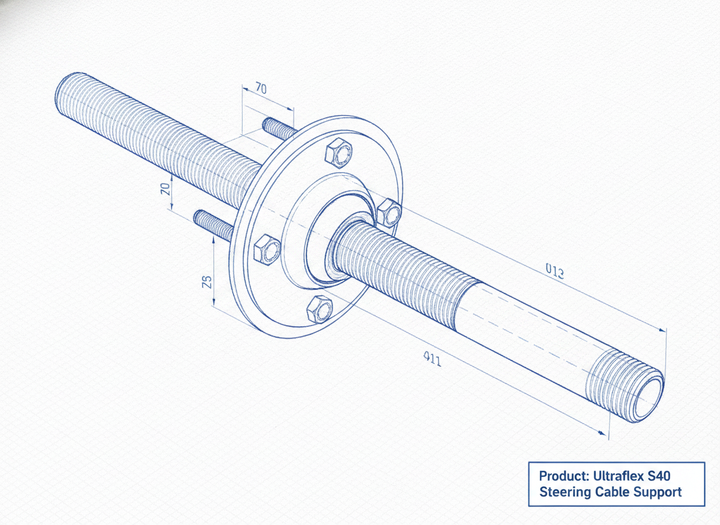 Ultraflex S40 Steering Cable Support - Technical specification image 3