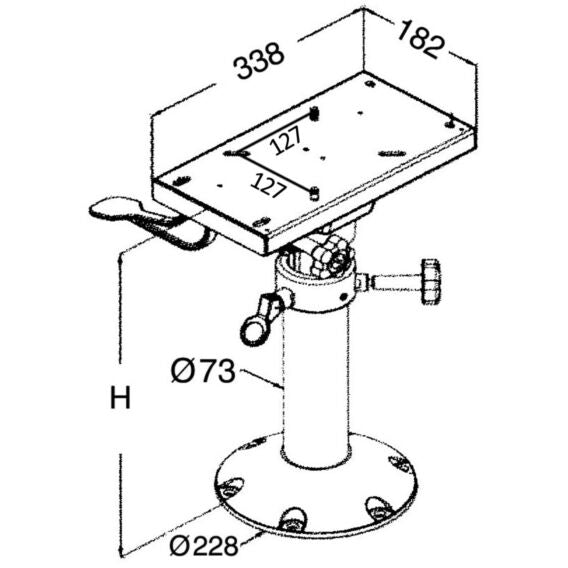 Base and column + seat support height 280/380 - 4Boats