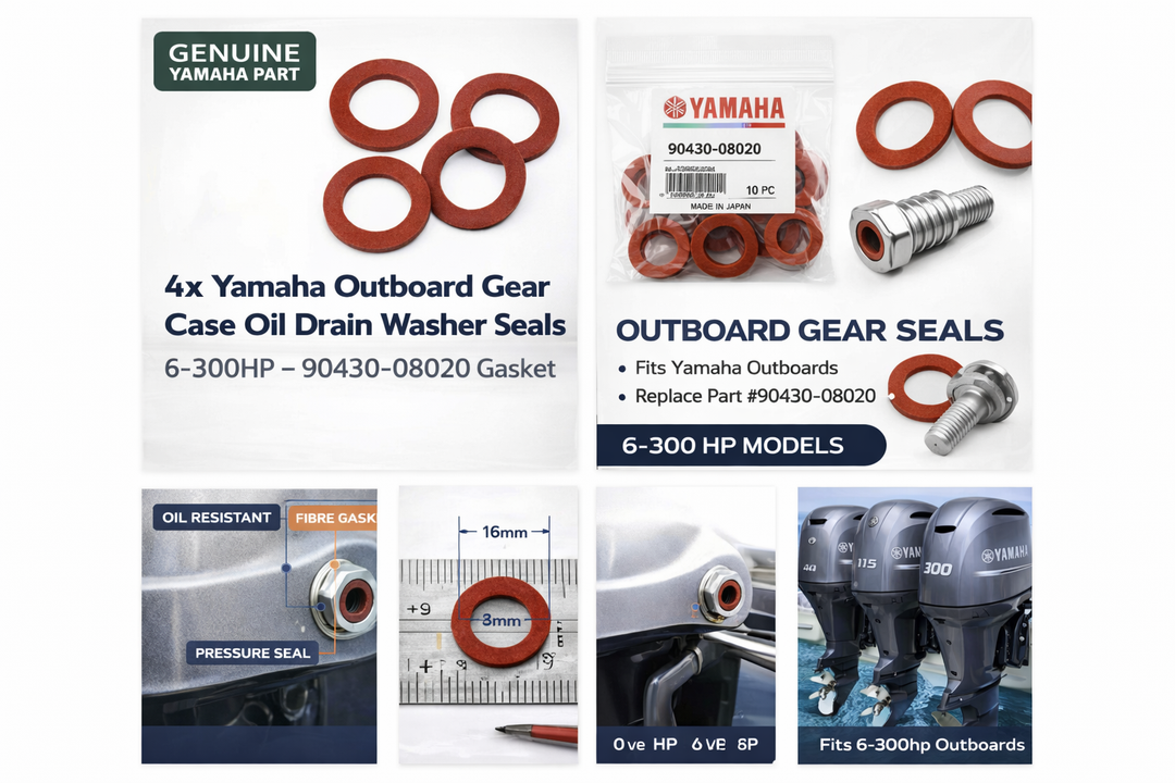4x Yamaha Outboard Gear Case Oil Drain Washer Seals 6-300HP 90430-08020 Gasket