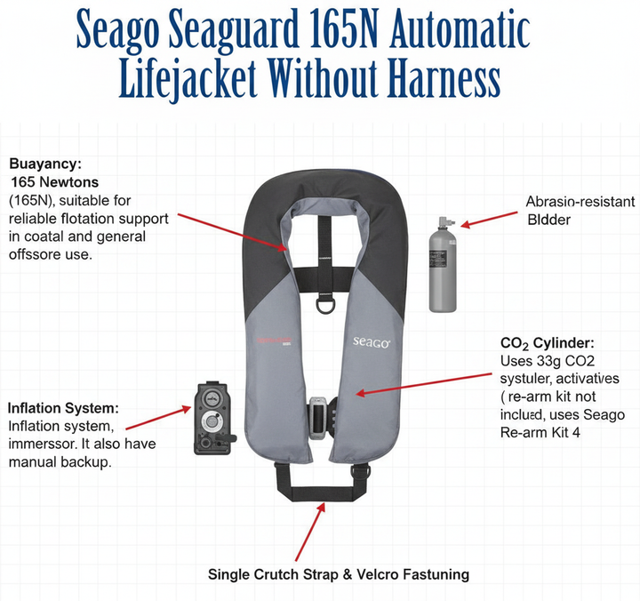 Seago Seaguard Seaguard Seaguard 165N Automatic Lifejacket Wi | 4Boats - Technical specification image 2