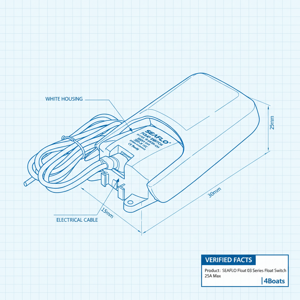 SEAFLO Float 03 Series Float Switch 25A Max | 4Boats - Technical specification image 3