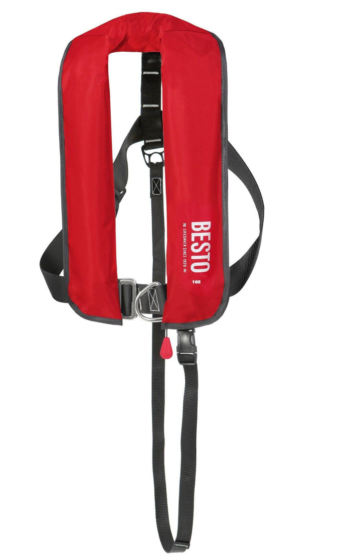 Besto 165N Inflatable Lifejacket 165N 40+kg Adult in Navy, Red or Black - 4Boats