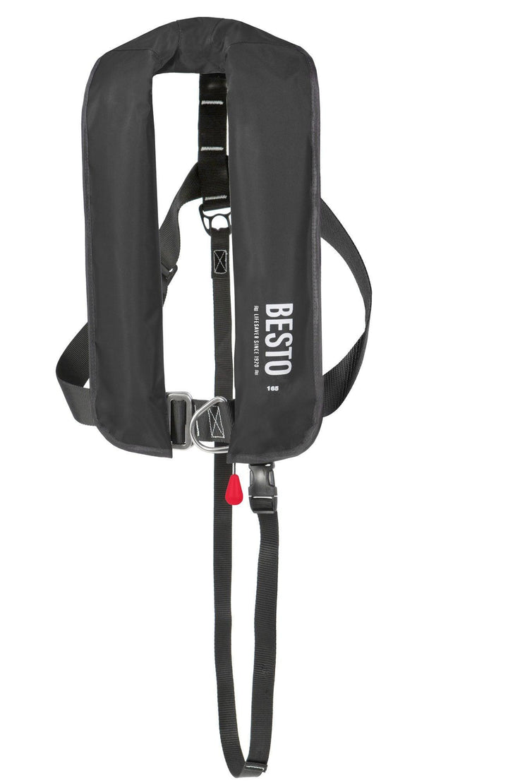 Besto 165N Inflatable Lifejacket 165N 40+kg Adult in Navy, Red or Black - 4Boats