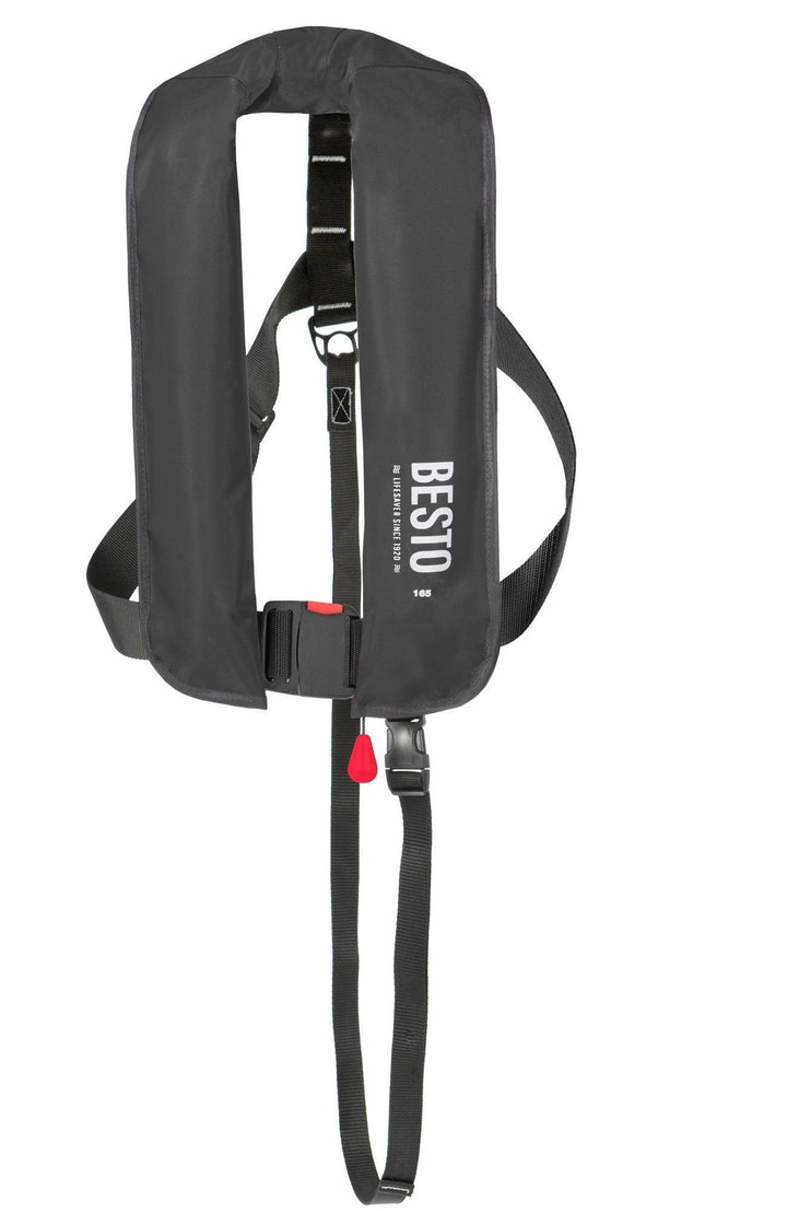 Besto 165N Inflatable Lifejacket 165N 40+kg Adult in Navy, Red or Black - 4Boats