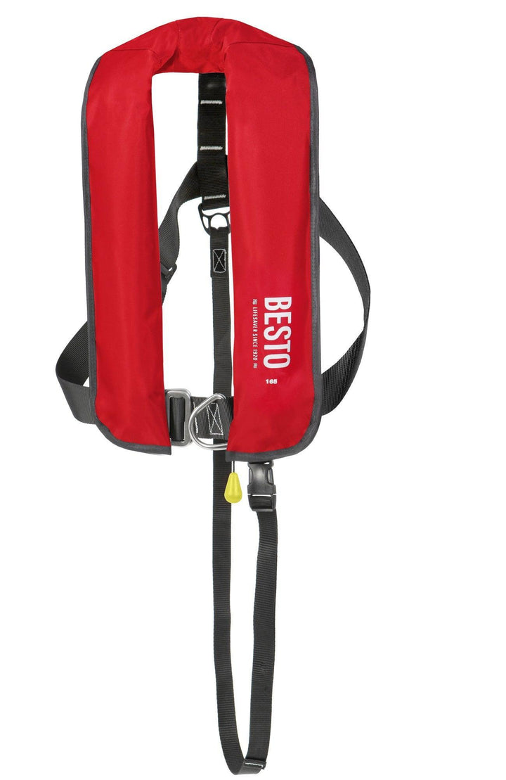 Besto 165N Inflatable Lifejacket 165N 40+kg Adult in Navy, Red or Black - 4Boats