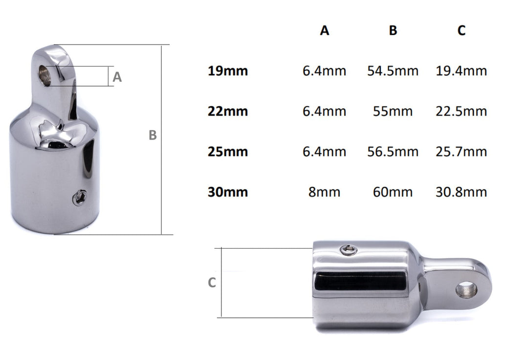 Bimini fittings kit CONCAVE hinge stainless steel boat cover canopy sprayhood fitting tubing - 4Boats