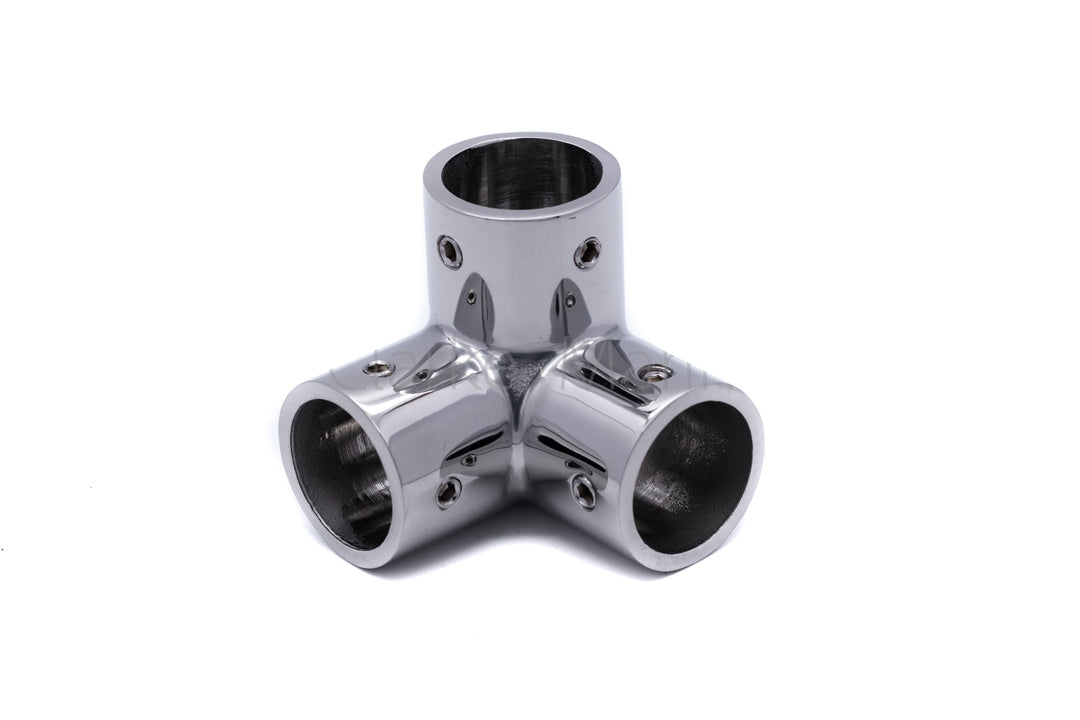 Bimini handrail fitting 3 way corner fitting 90 degree rail connector for tubing - 4Boats