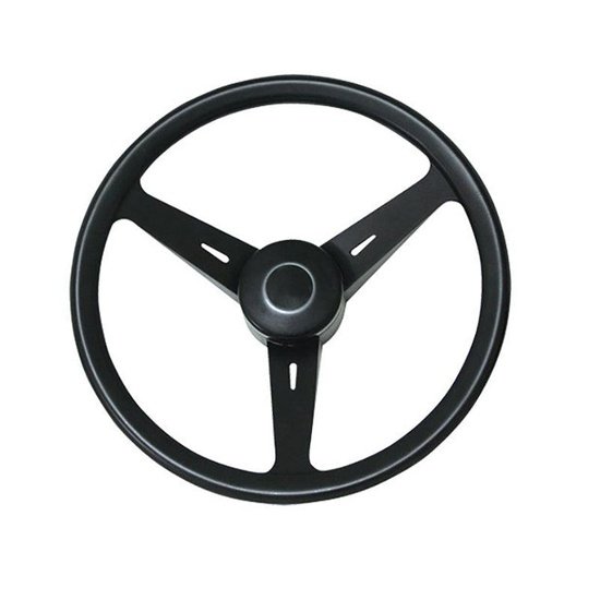 Black Steering Wheel Three Arms, Diam. 350mm - 4Boats