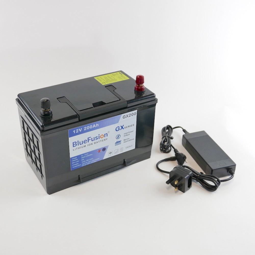 BlueFusion GX200 Lithium Ion Battery 200AH (12V, 2520Wh, Max 60A Load), with Charger - 4Boats