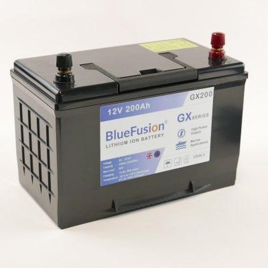 BlueFusion GX200 Lithium Ion Battery 200AH (12V, 2520Wh, Max 60A Load), with Charger - 4Boats