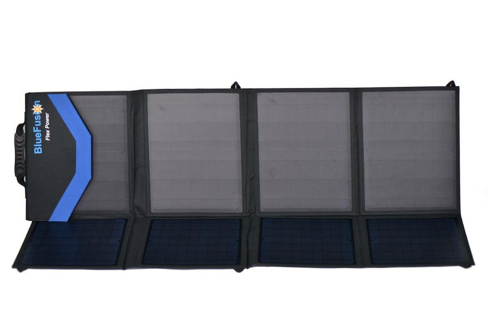 BlueFusion Portable Folding Solar Panel 50W, 100W, 120W for 12V/24V Lithium Battery - 4Boats