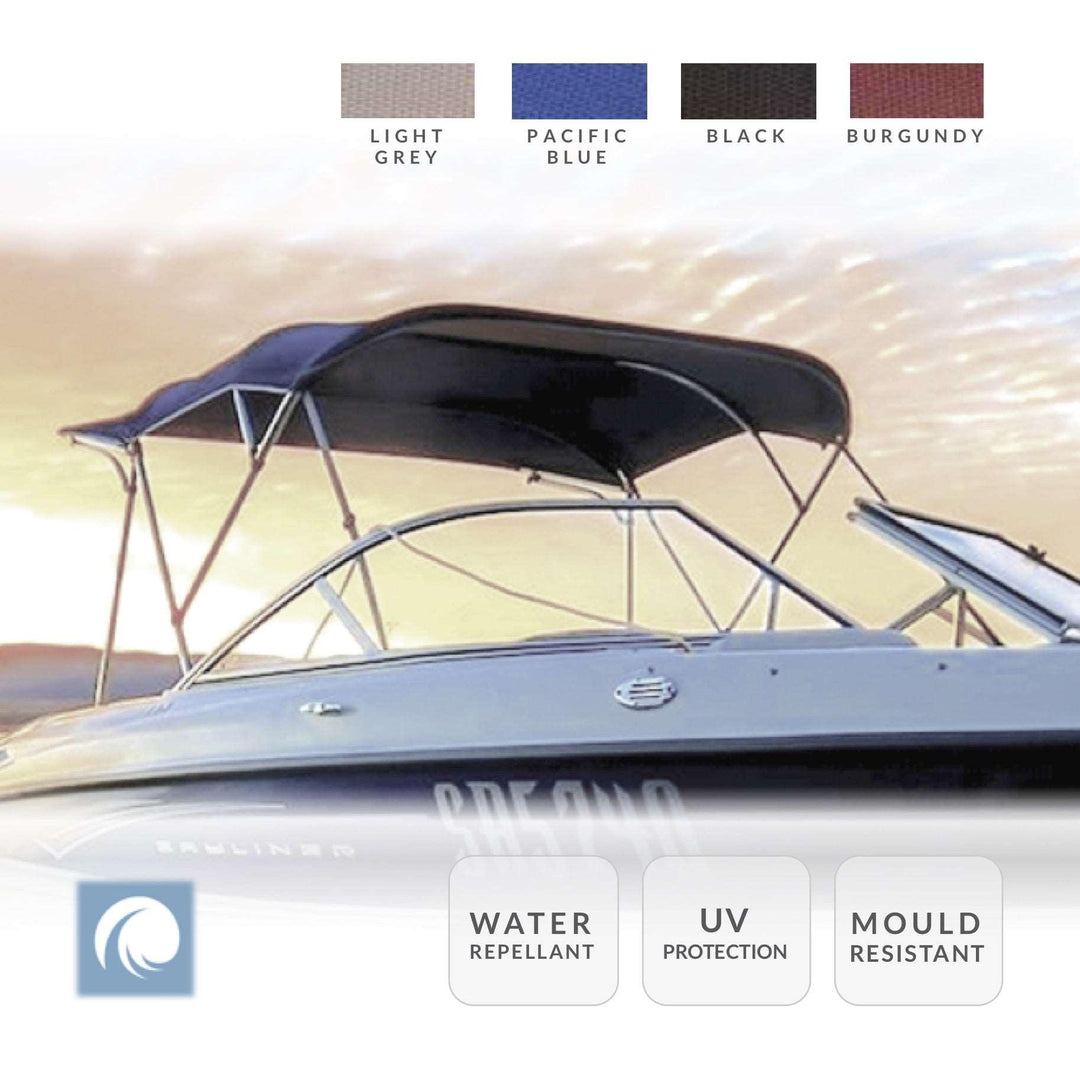 Boat Bimini Top Canopy, 3 Bow, Fits 120cm – 210cm Width. - 4Boats