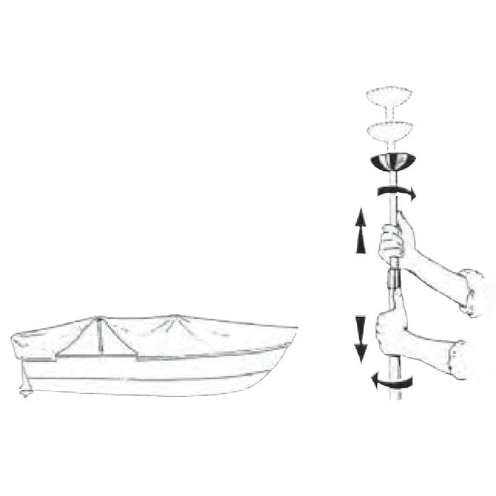 Adjustable Boat Cover Support Pole Telescopic 90-150cm Aluminum Awning Prop