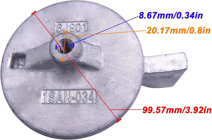 Boat Motor Trim Tab Skeg Anode for Yamaha Outboard Engine 115HP 150HP 175HP 200HP (OEM 6J9-45371-00 6J9-45371-01 6K1-45371-02) - 4Boats