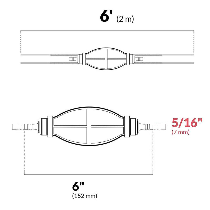 Boat Universal Marine Nylon Braided Fuel Line Outboard with Primer Bulb 5/16" - 4Boats