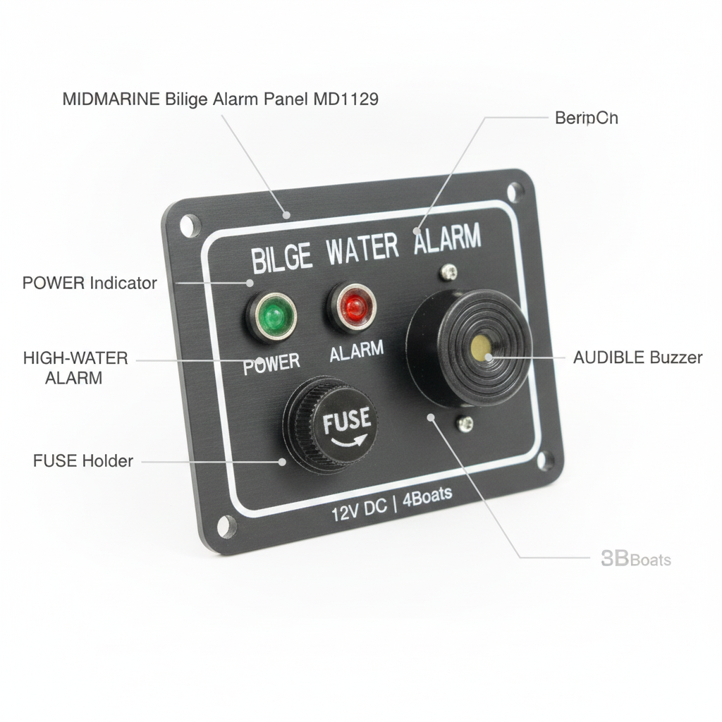 Bilge Alarm Panel, 12V DC | 4Boats - Technical specification image 2
