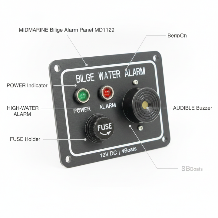 Bilge Alarm Panel, 12V DC | 4Boats - Technical specification image 2