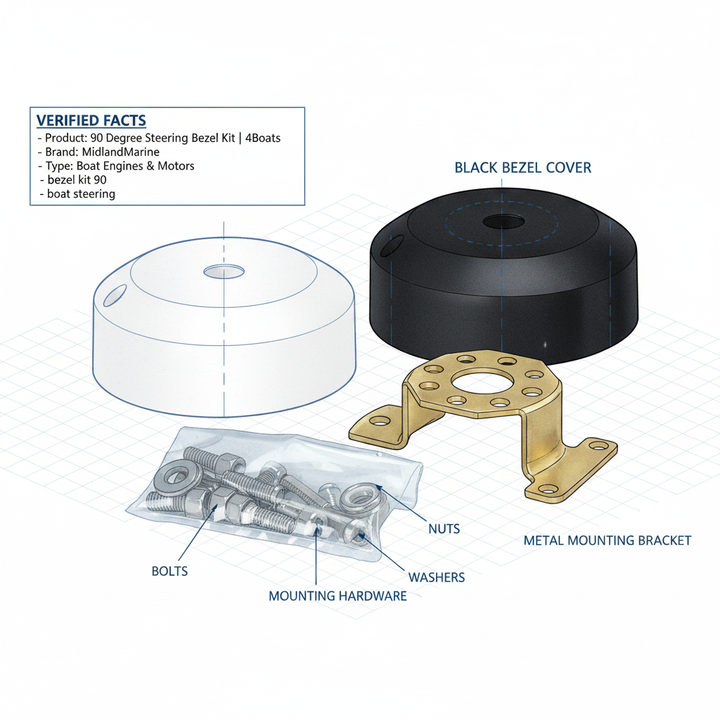 90 Degree Steering Bezel Kit | 4Boats - Technical specification image 2