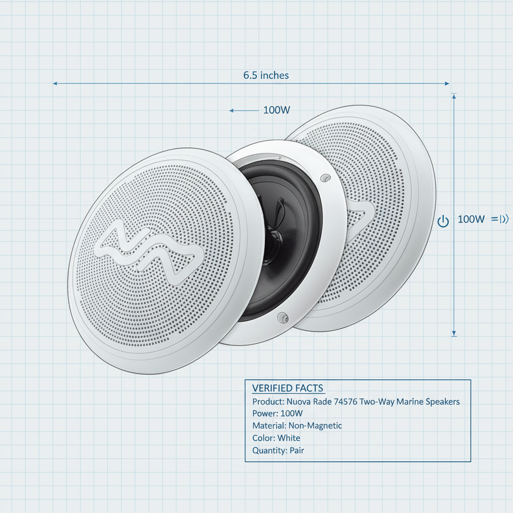 Nuova Rade 74576 Two-Way Marine Speakers 100W 6.5" Non-Magnetic White Pair - Technical specification image 3