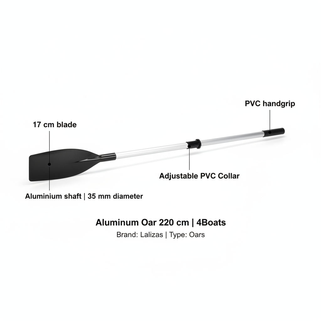 Aluminium Oar 220 cm with Adjustable PVC Collar | 4Boats - Technical specification image 2