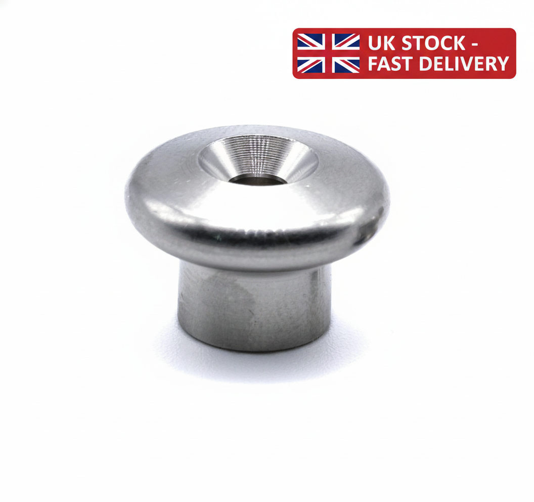 Stainless steel lacing button mushroom Type A 316 A4 marine grade - UK Stock image 1