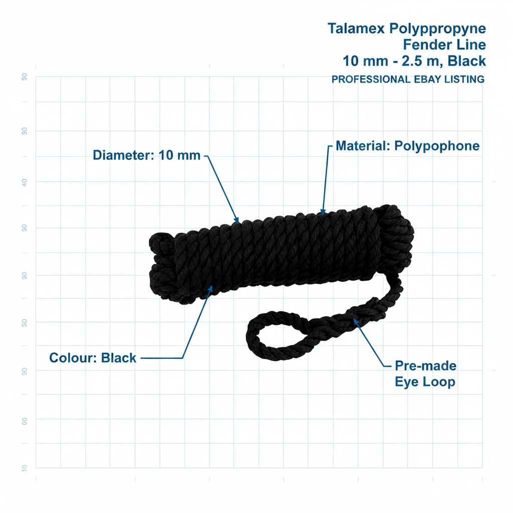 Talamex Fenderline Fenderline Fenderline Black 10 mm Floating | 4Boats - Technical specification image 4