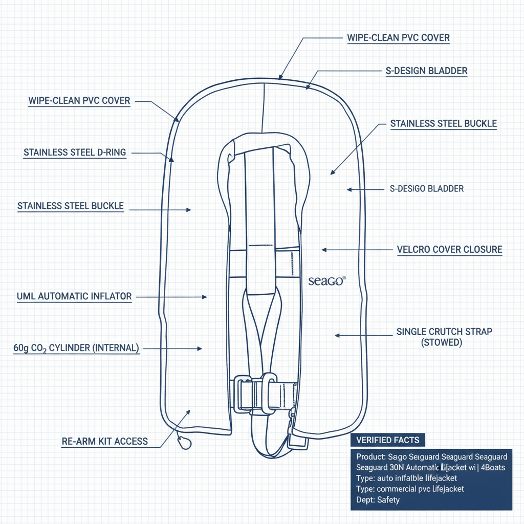 Seago Seaguard Seaguard Seaguard 300N Automatic Lifejacket wi | 4Boats - Technical specification image 3