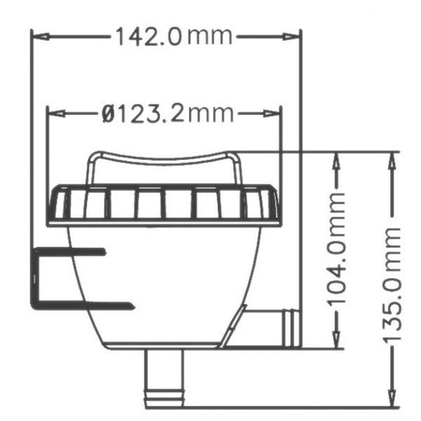 Cooling Water Strainer, 0.5L Capacity, Fits 12mm Hose - 4Boats