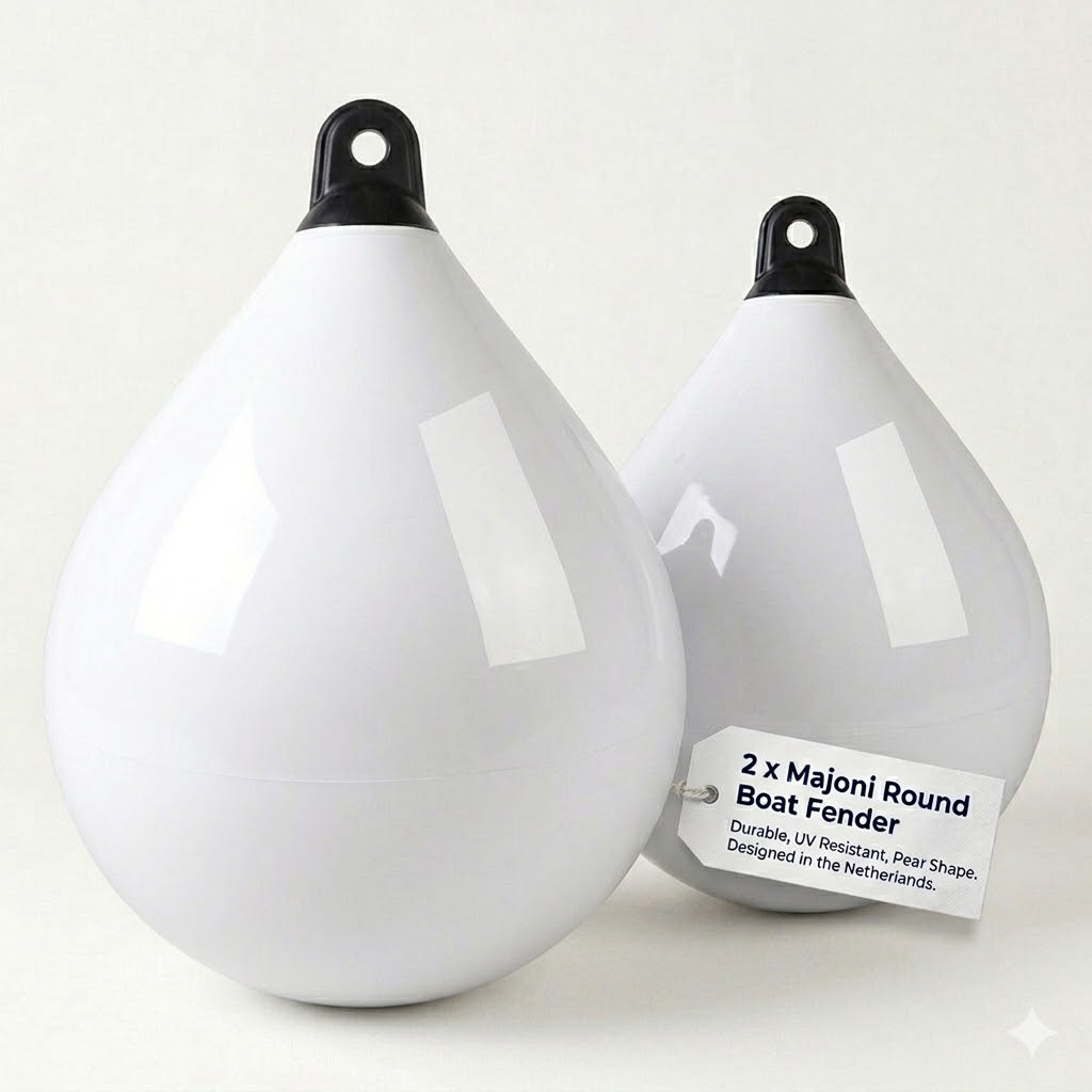2 x Majoni Round Boat Fender Small 35 x 48cm Buoy Twin Pack Marine 17-3020