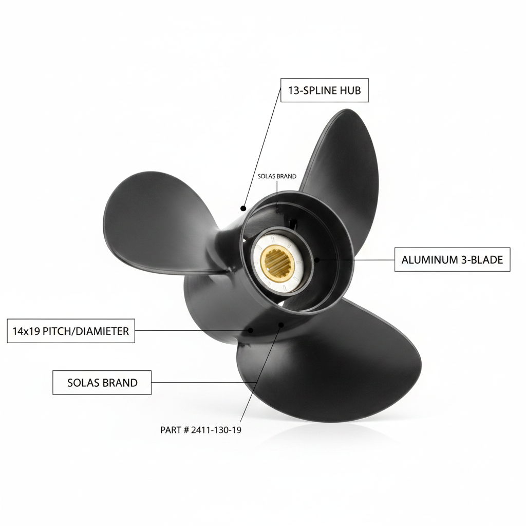 SOLAS Propeller Propeller Propeller 14 × 19 RH 13 | spline fo | 4Boats - Technical specification image 2