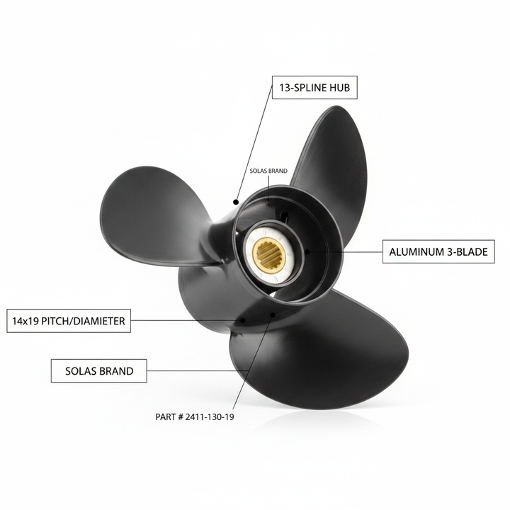 SOLAS Propeller Propeller Propeller 14 × 19 RH 13 | spline fo | 4Boats - Technical specification image 2