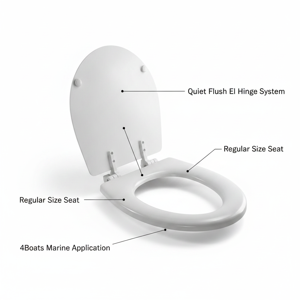 Seaflo Toilet Seat (Regular) for Quiet Flush El | 4Boats - Technical specification image 2