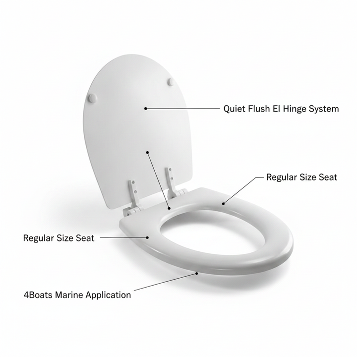 Seaflo Toilet Seat (Regular) for Quiet Flush El | 4Boats - Technical specification image 2
