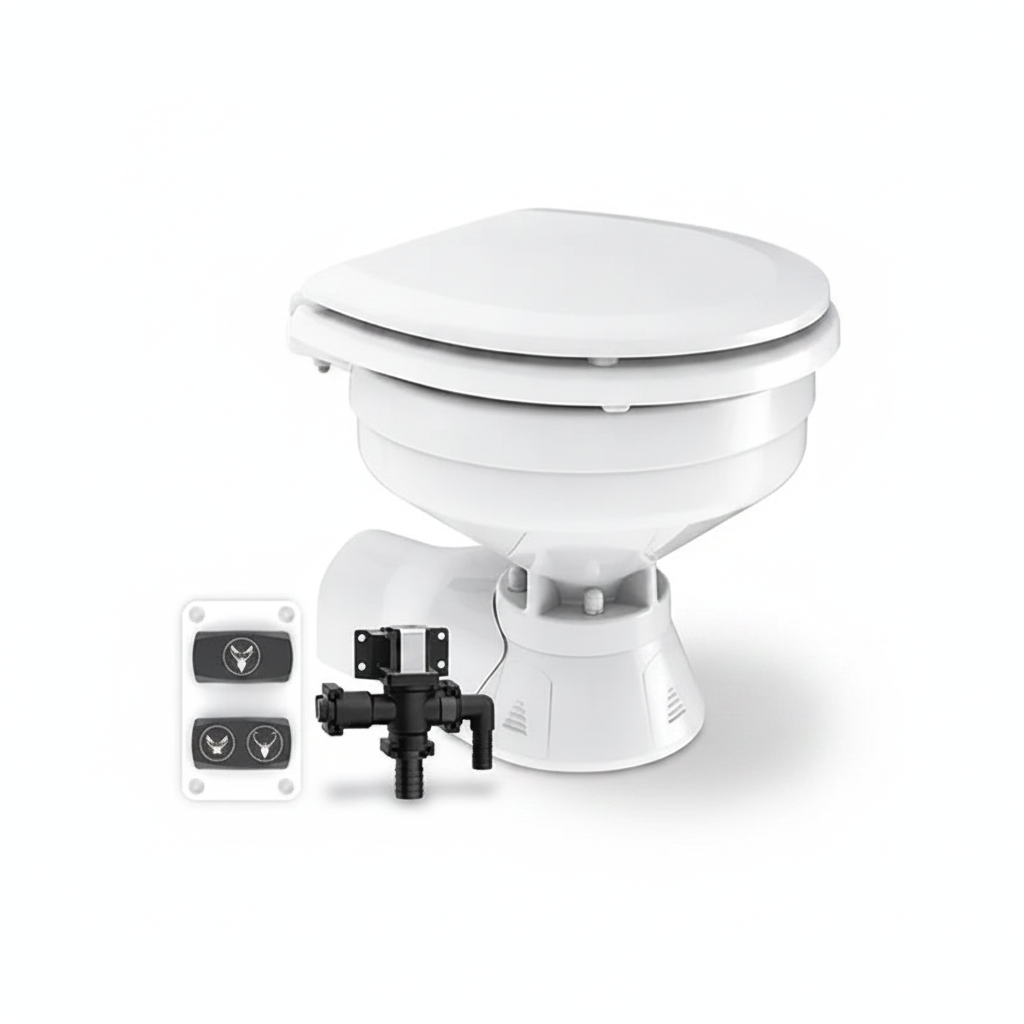 Seaflo Quiet Freshwater Electric Toilet 24V Compa | 4Boats - Alternative angle image 2