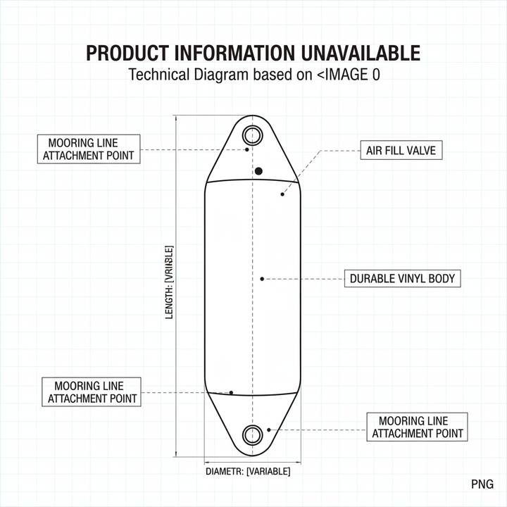 OCEAN Utility U0 Fender 10 × 33 cm White | 4Boats - Technical specification image 4